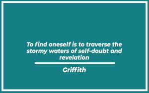 A quote from D.W. Griffith about gender roles, displayed on a background of vintage film reels.