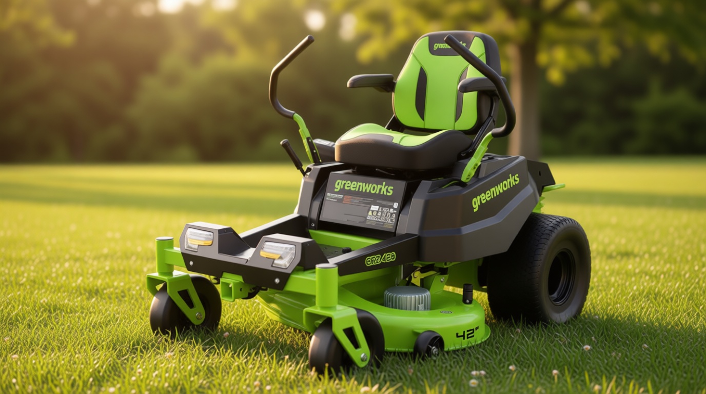 Greenworks 80V 42" CROSSOVERZ Zero Turn Lawn Mower, (4) 5.0Ah Batteries and (600W) Plug in Charger