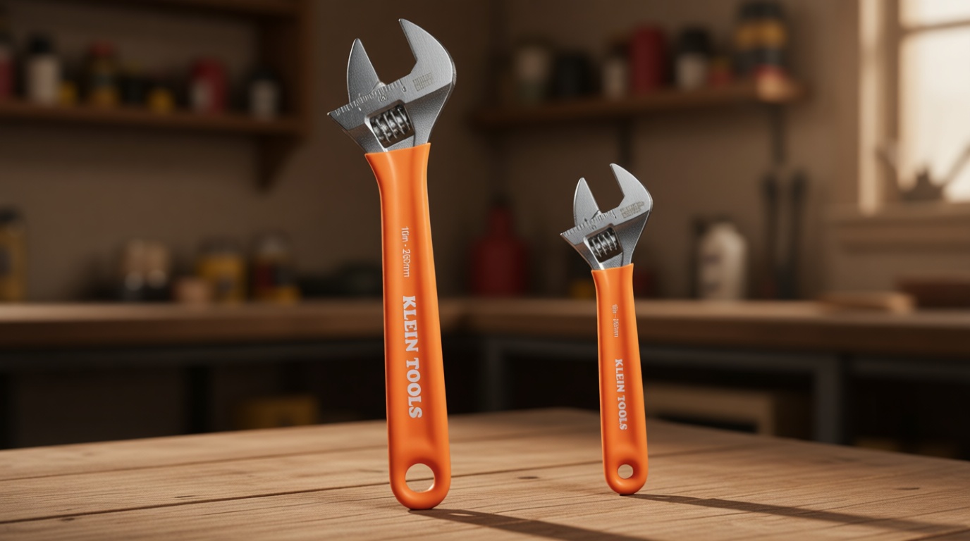 Klein Tools D5072 Adjustable Wrench Set, Extra Capacity, 6-Inch and 10-Inch, Forged Alloy Steel Wrenches, Metric and SAE, 2-Piece