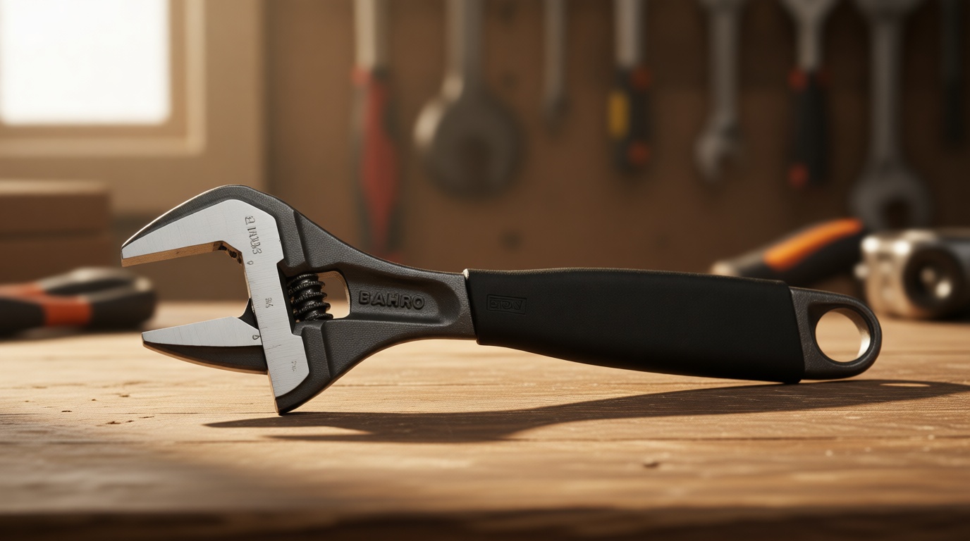 Bahco BAH9031RUS Ergo Big-Mouth Adjustable Wrench with Rubber Handle - 8 Inch - Black Phosphate Finish