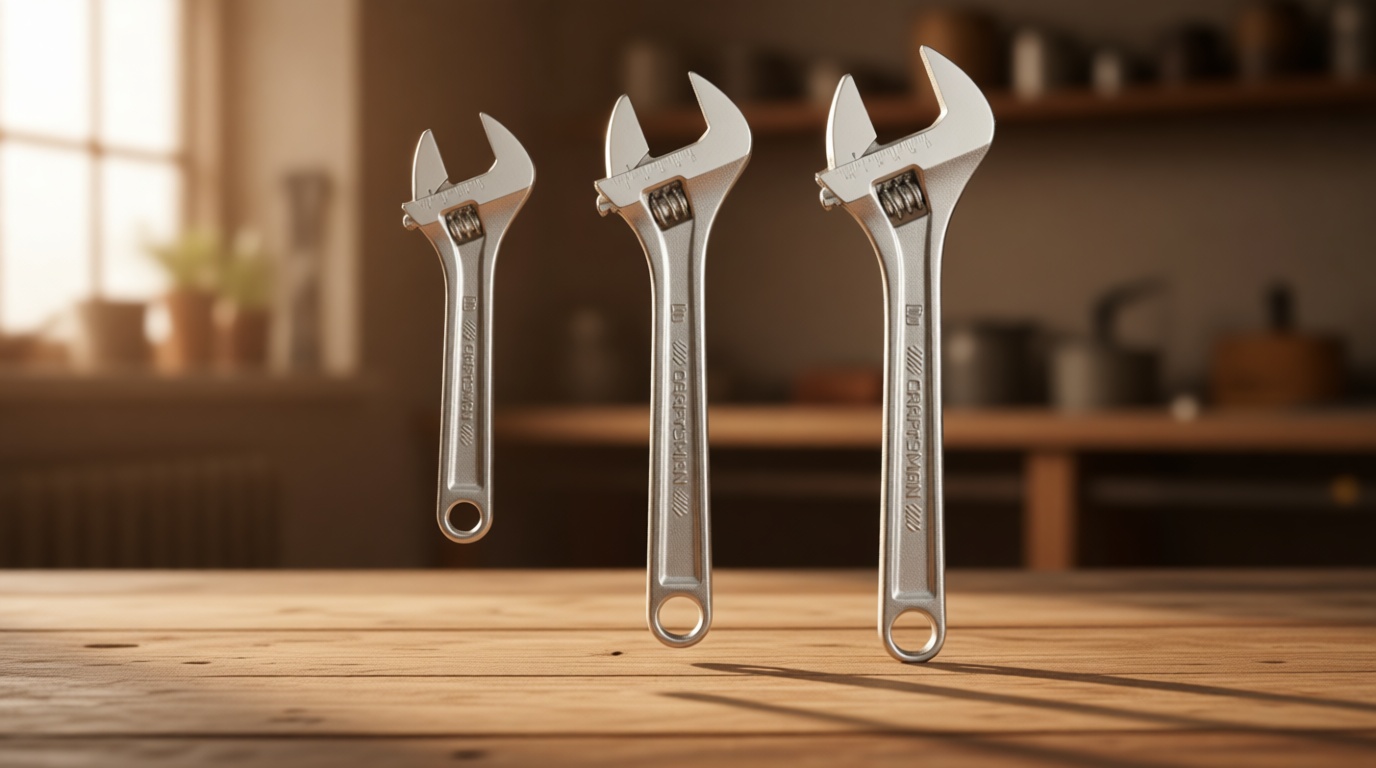 CRAFTSMAN Adjustable Wrench Set, 3-Piece All Steel, Metirc and SAE Scale (CMMT12001)