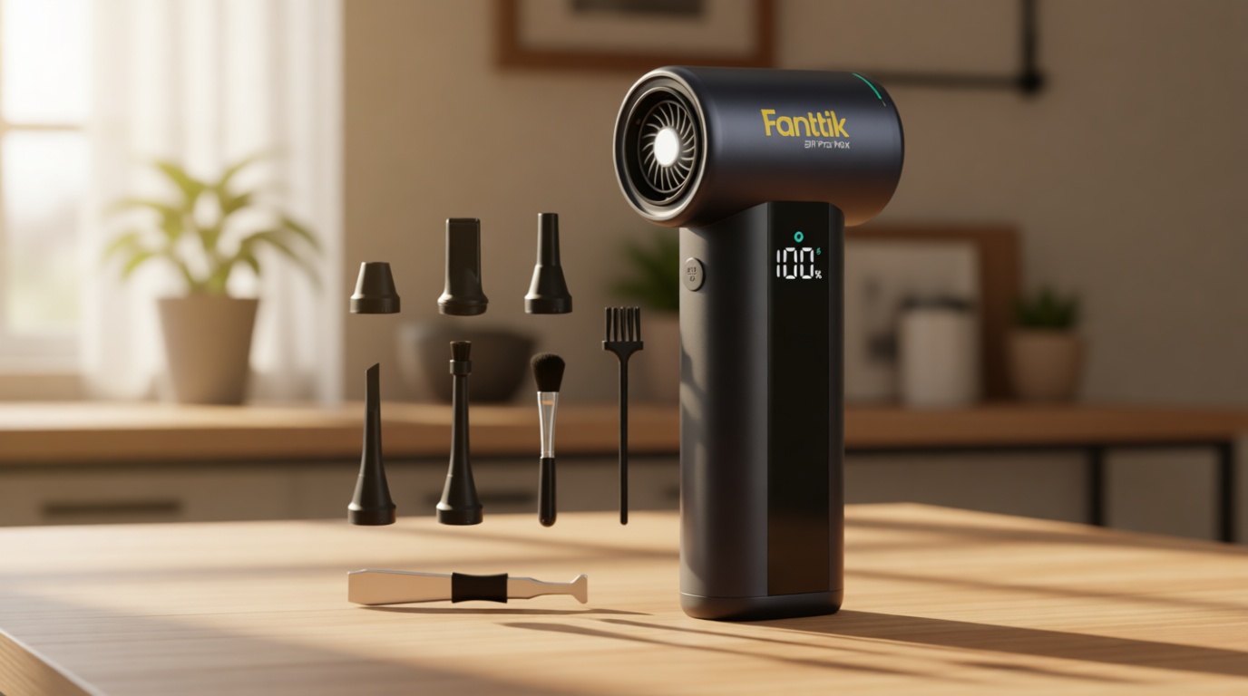 Fanttik B11 Pro Max Electric Air Duster, 150000RPM Brushless Motor, Compressed Air Duster, 100 Gears Adjustable, One-tap Booster, 28.08Wh Rechargeable Battery, Electric Duster for PC, Car, House