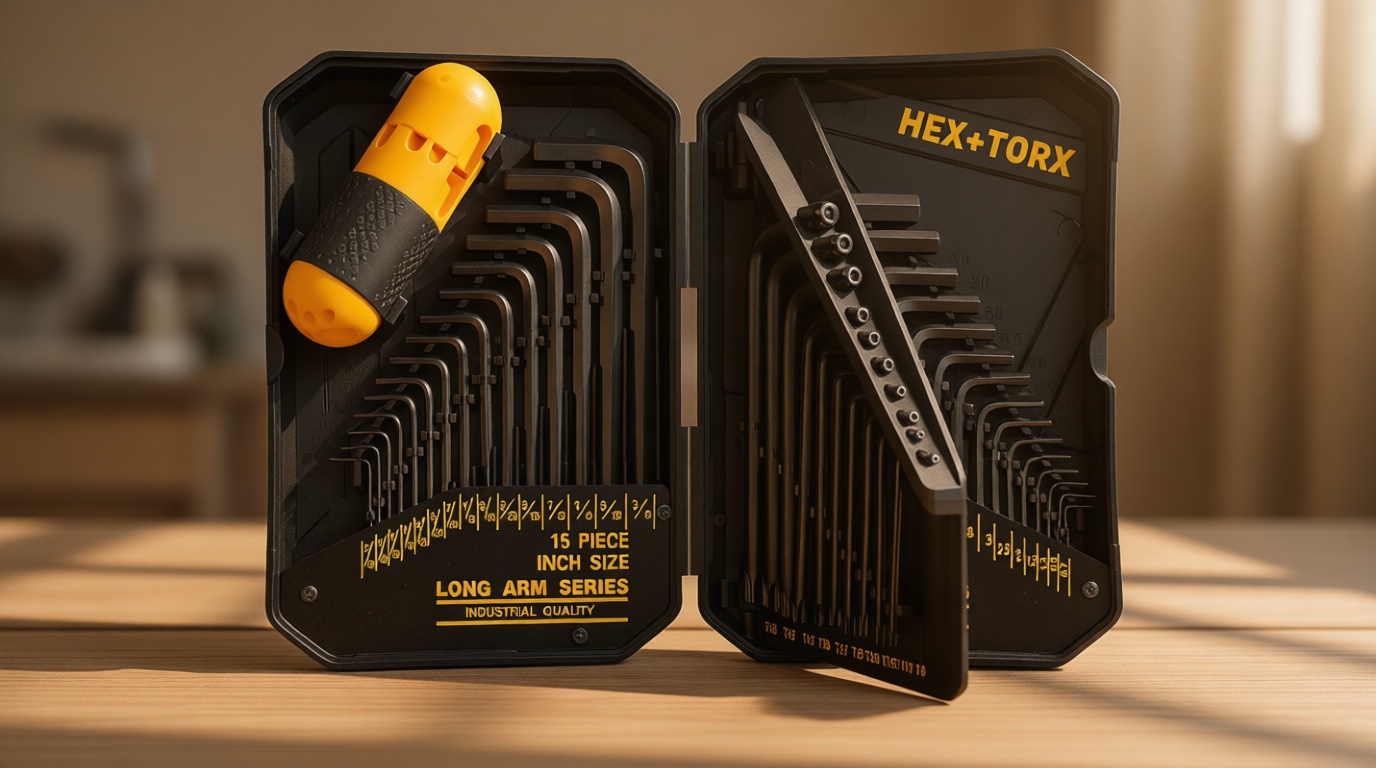 ELEAD Hex Key Allen Wrench Set: 41-Piece Hex and Torx Key Set with Torque Handle, Standard SAE(0.028"-3/8") & Metric(0.7mm-10mm) & Torx(T9-T50) in Storage Case, Heat Treated Chrome Vanadium Steel