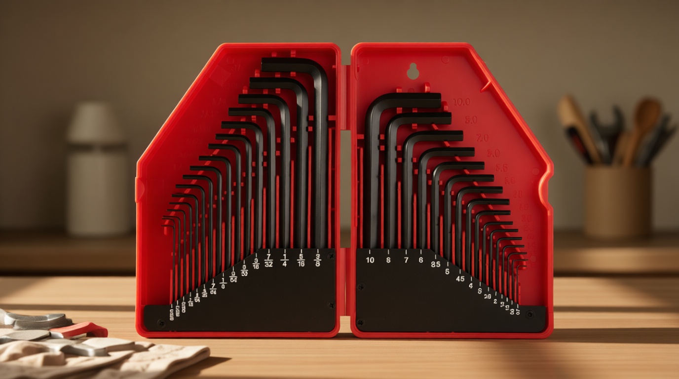 EFFICERE 30-Piece Premium Hex Key Allen Wrench Set, SAE and Metric Assortment, L Shape, Chrome Vanadium Steel, Precise and Chamfered Tips | SAE 0.028-3/8 inch, Metric 0.7-10 mm | In Storage Case