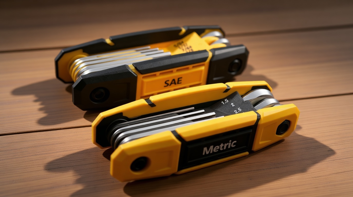 MULWARK 17pcs Folding Allen Wrench Set | Metric & Standard SAE - Key Tool 2 Pack Portable Hex for Basic Home Repair and General Applications