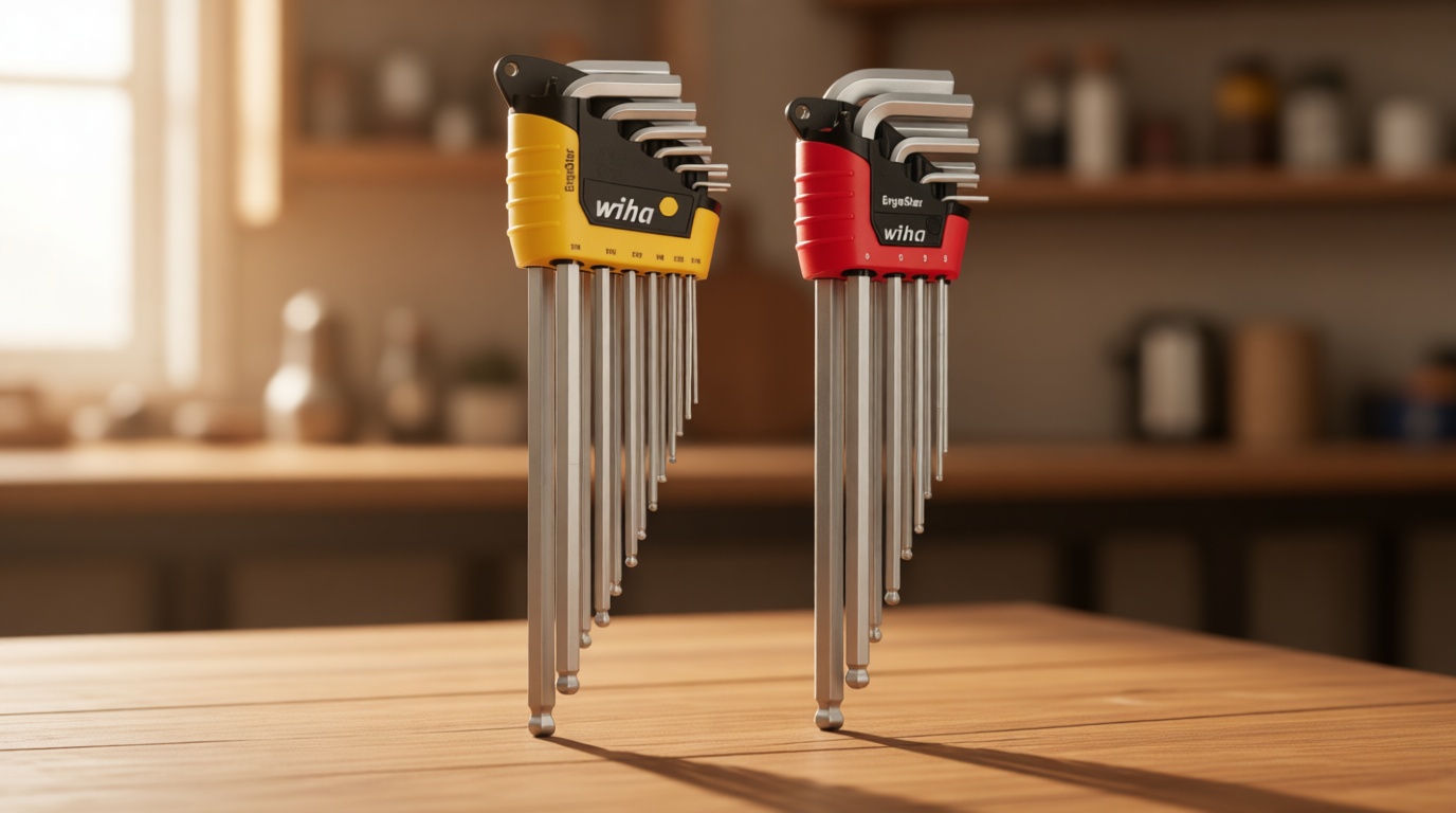 Wiha 66982 ErgoStar Ball End Hex L-Key Set, 22 Piece, Inch & Metric, Chrome Finish, Durable Holder