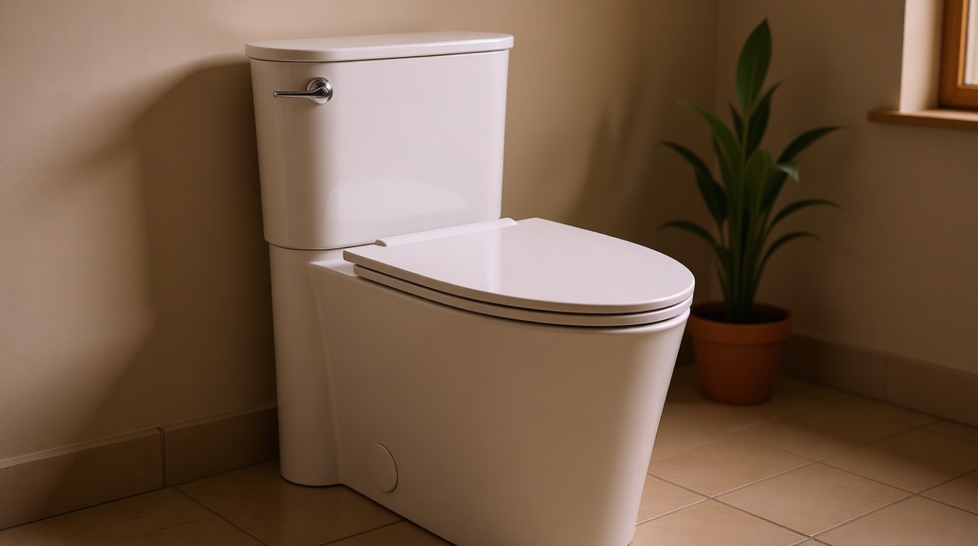 American Standard 226AA104.020 Studio S Right Height Elongated Toilet with Seat - Left Hand Trip Lever, White