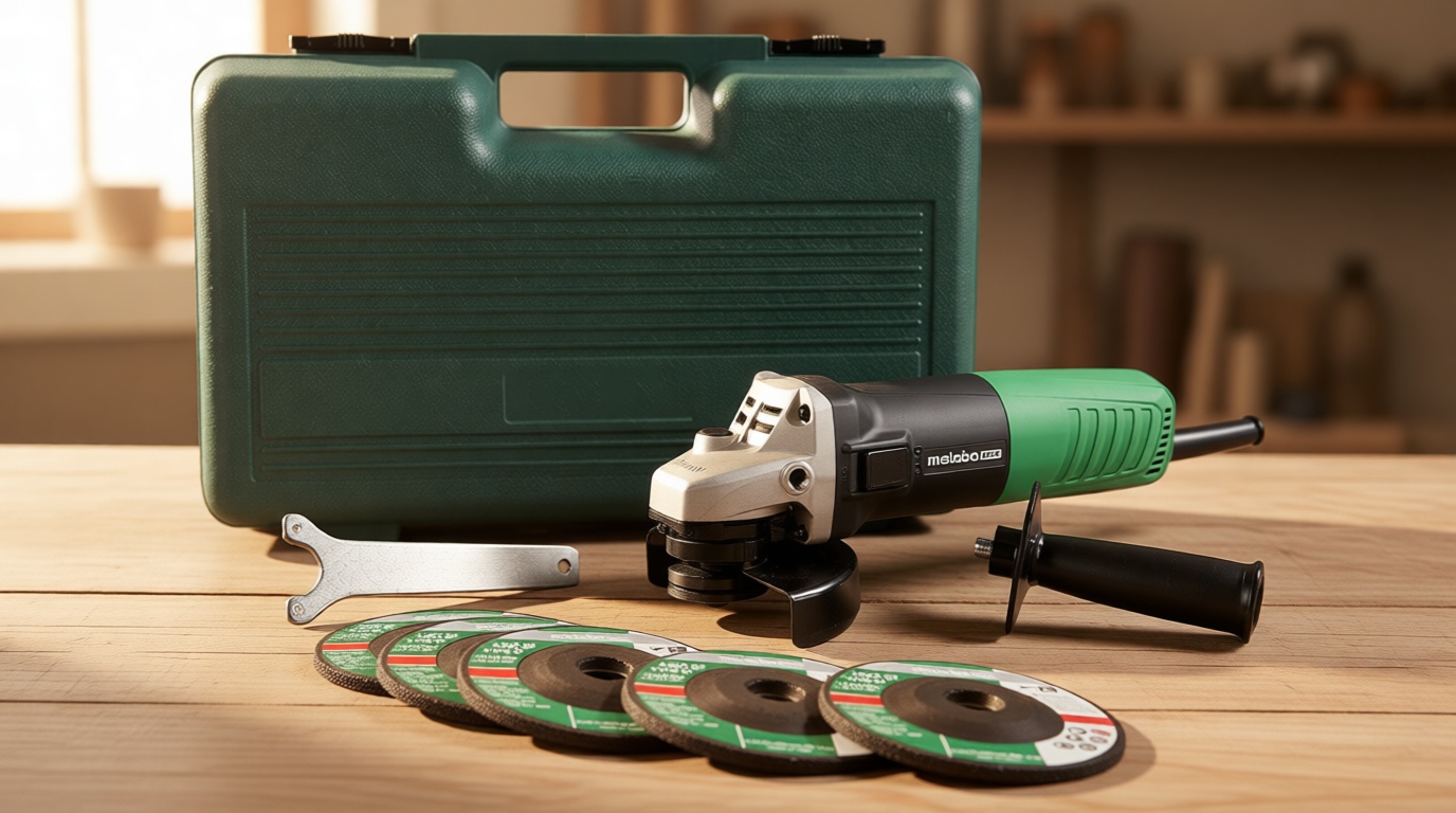 Metabo HPT 4-1/2-Inch Angle Grinder, Includes 5 Grinding Wheels & Hard Case, 6.2-Amp Motor, Compact & Lightweight, G12SR4