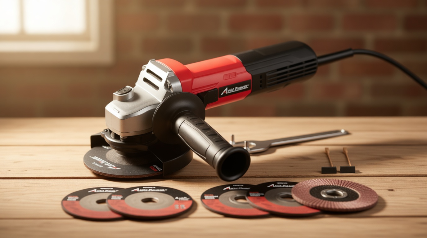 AVID POWER Angle Grinder, 7.5-Amp 4-1/2 inch Electric Grinder Power Tools with Grinding and Cutting Wheels, Flap Disc and Auxiliary Handle for Cutting, Grinding, Polishing and Rust Removal - Red