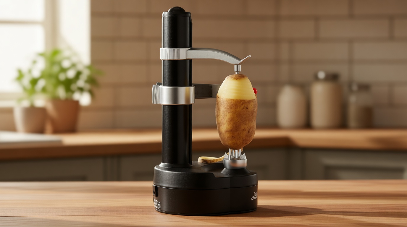 Starfrit Rotato Express Electric Peeler - 2 Spare Blades - Safe & Easy to Use - Effortlessly Peels Vegetables and Fruit