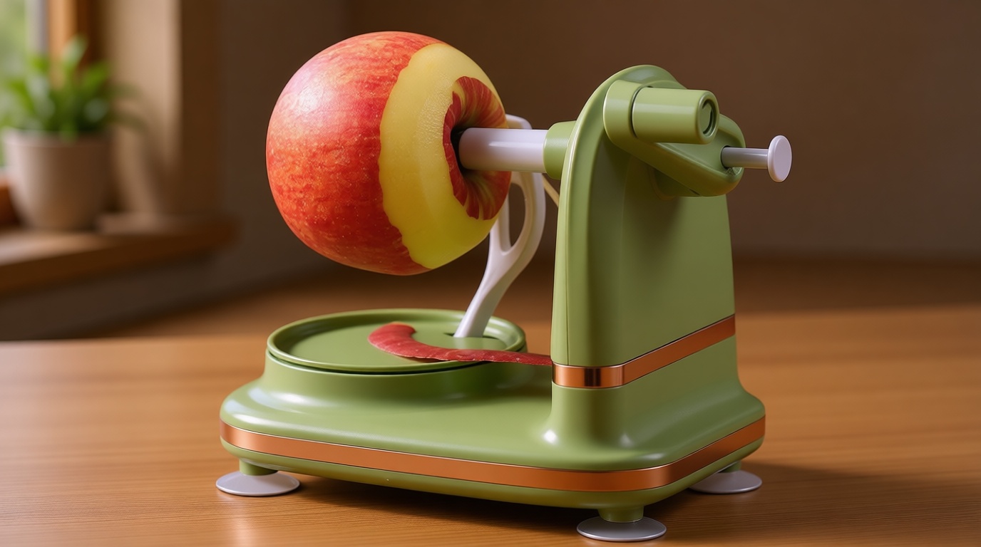 VEELAM Apple Peeler with 2 Blades Replacements, Apple Peeler Slicer & Corer for Home Kitchen Quick Applesauce Pie Making