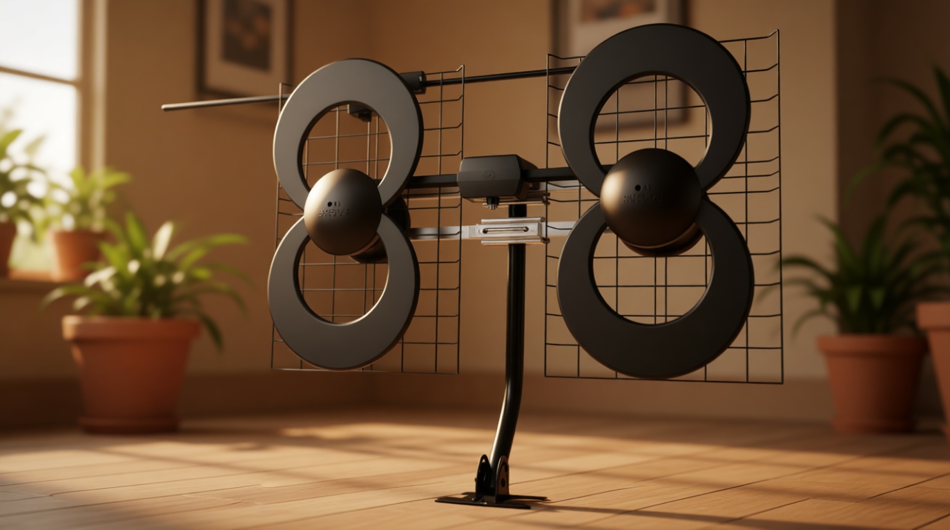 Antennas Direct ClearStream 4V Indoor Outdoor TV Antenna, UHF VHF, Multi-Directional, 70+ Mile Range, 4K 8K UHD, NEXTGEN TV – w/ 20-inch Mast (Black)