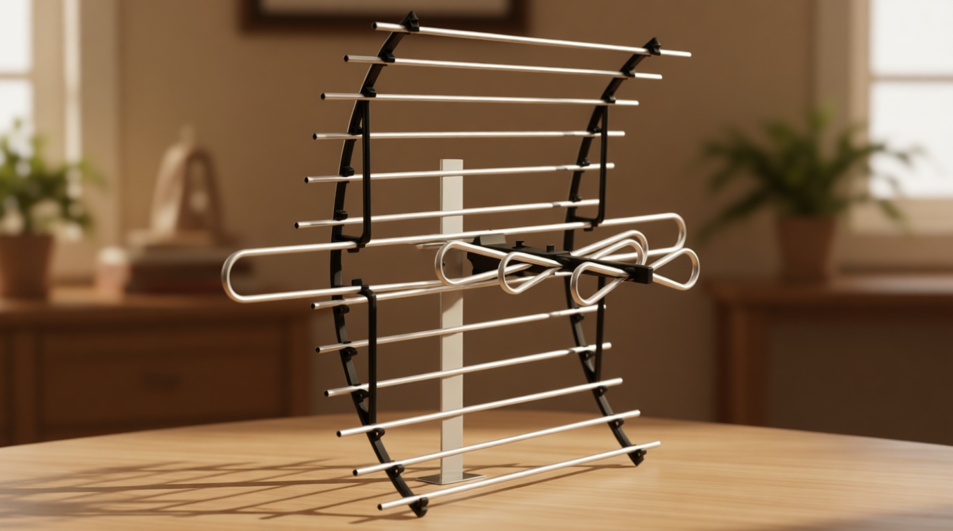 GE Attic Mount Digital TV Antenna, Longe Range, Out of Sight Compact Design, Supports 4K 1080P HD Smart TV VHF UHF, Mount Included for Attic or Outdoor, Weather Resistant, 33692