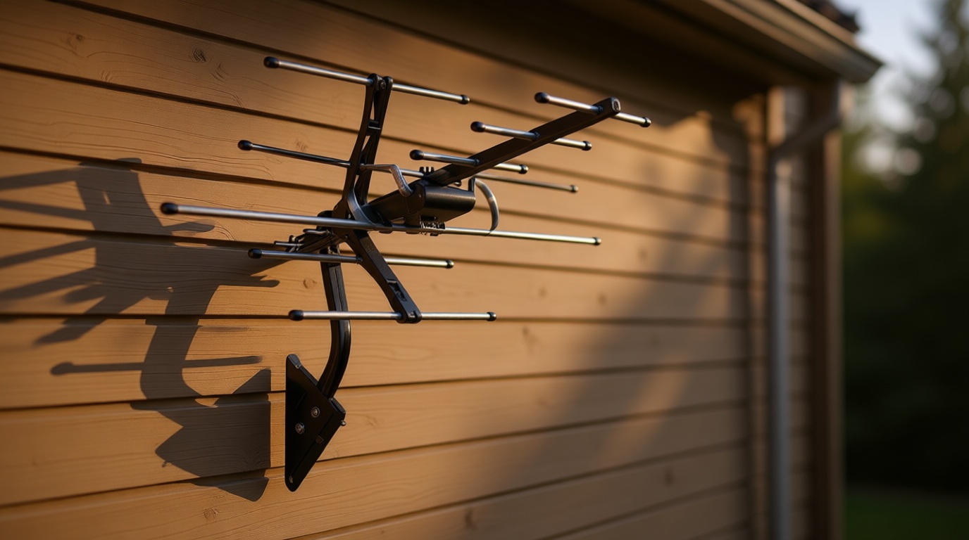 UltraPro Outdoor HD Digital, Long Range Smart TV Antenna, Supports 4K 1080P HD VHF UHF, J Mount Included for Attic or Outdoor, Weather Resistant, 65000