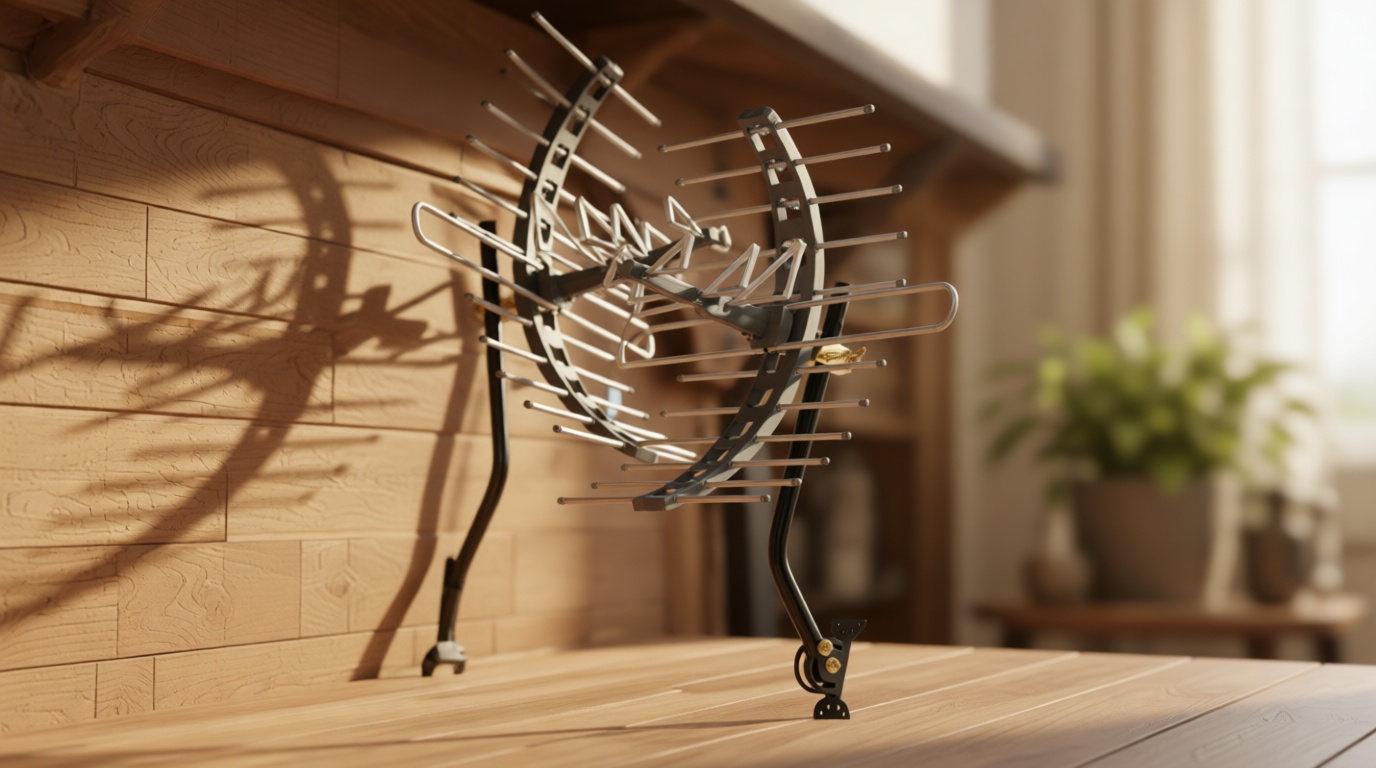 GE Outdoor HD Digital TV Antenna, Long Range Smart TV Antenna, Supports 4K 1080P HD Smart TV VHF UHF, J Mount Included for Attic or Outdoor, Weather Resistant, 29884