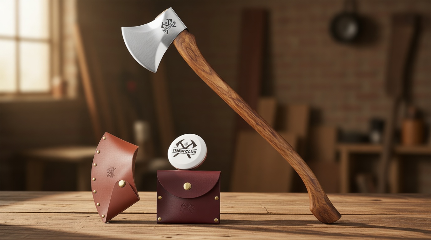 32.6 Inch Professional Wood Splitting Axe, Wood Chopping Axe with Hickory Wood Handle and Leather Sheath, Felling Ax, Sporting Axes, Racing Axes for Timbersports - Head 6 lbs