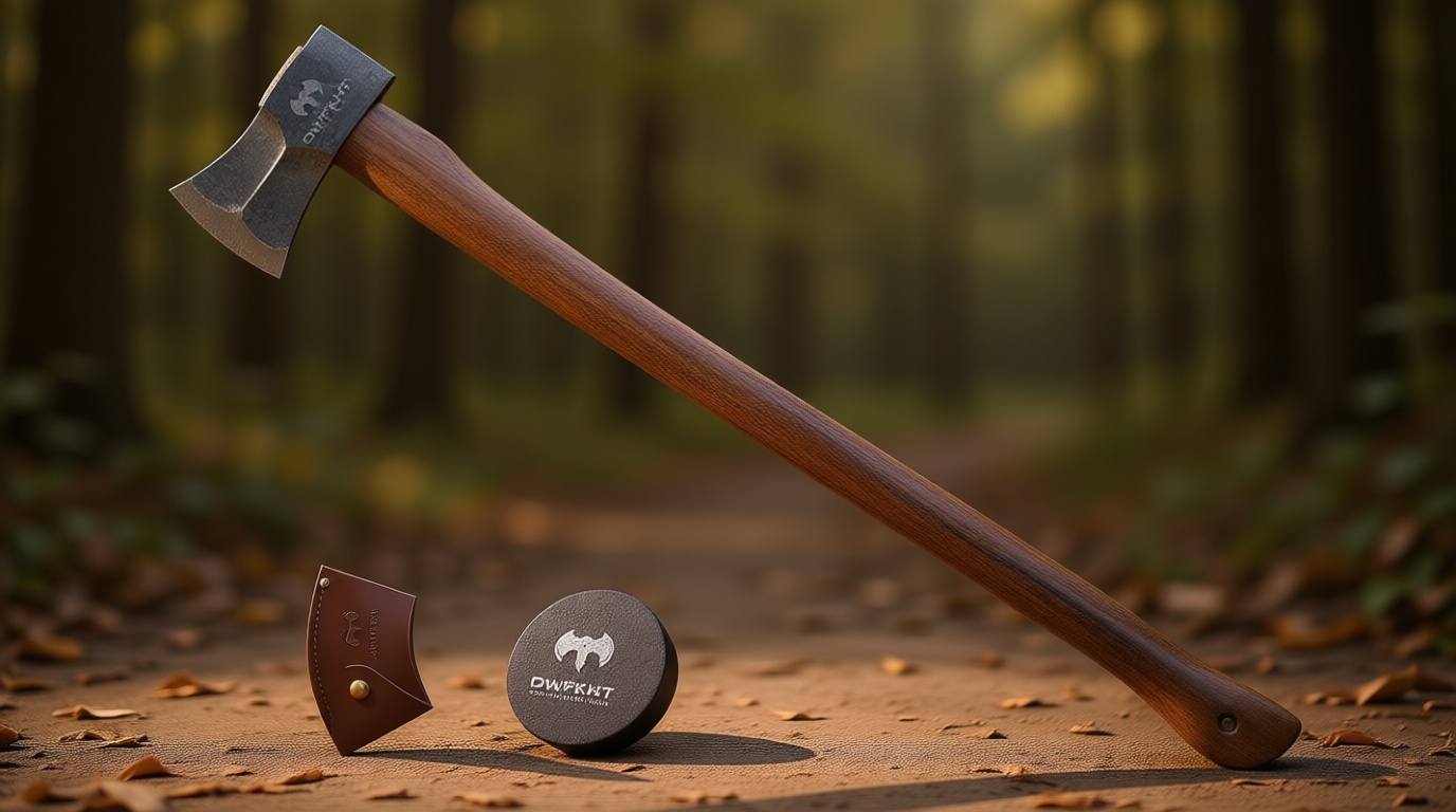 35.5" Splitting Axe, Wood Splitting Axe for Medium to Large Size Logs, 1065 High Carbon Steel Chopping Axe with Hickory Wood Handle and Leather Sheath for Chopping Firewood - Head 4.5 lbs