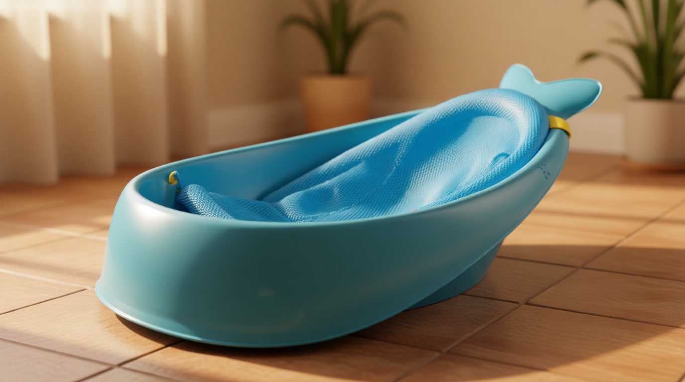 Skip Hop Infant Bath Tub 3-Stage Grow With Baby Smart Sling MOBY Bathtub Blue Age 0+