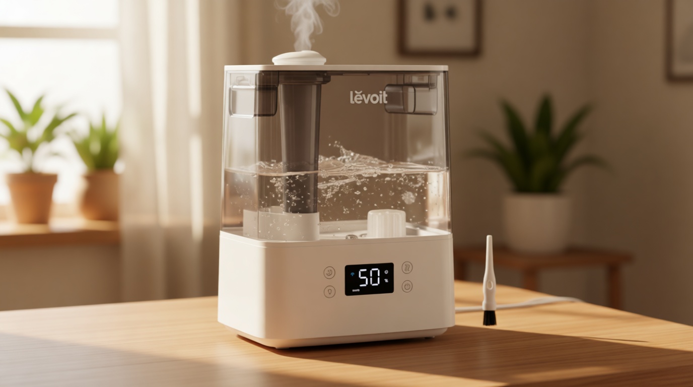 LEVOIT Humidifiers for Bedroom Large Room Home, (6L) Cool Mist Top Fill Essential Oil Diffuser for Baby & Plants, Smart App & Voice Control, Rapid Humidification & Auto Mode - Quiet Sleep Mode, Gray