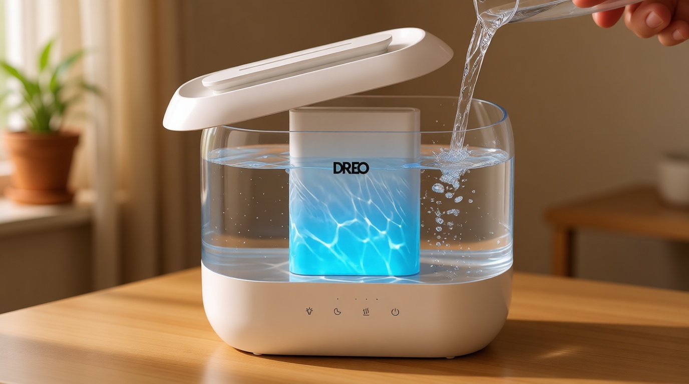 Dreo Humidifiers for Bedroom, 4L Top Fill for Large Room, 36H Runtime, 28 dB Quiet Supersized Cool Mist Air Humidifier for Baby Nursery, Plants, Indoor, Night Light, Easy to Clean & Fill, White