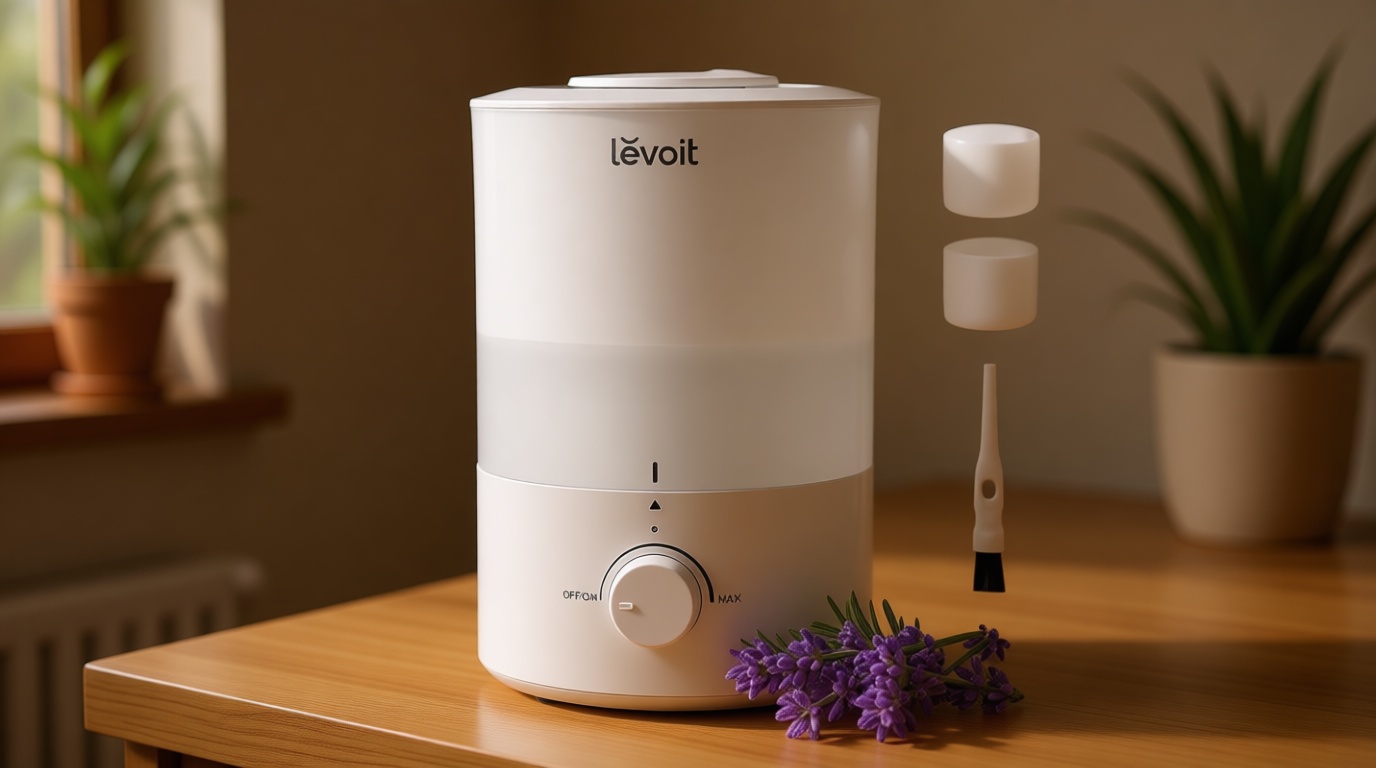 LEVOIT - Humidifiers for Bedroom - Quiet (3L Water Tank) - Cool Mist/Top Fill/Essential Oil Diffuser/25Watt - Home/Large Room - 360° Nozzle - Rapid Ultrasonic Humidification for Baby Nursery/Plant