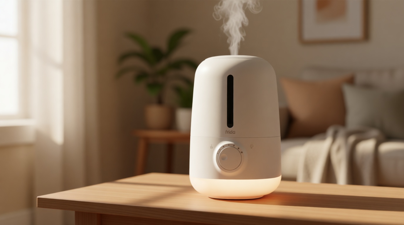 Frida Baby 3-in-1 XL Top Fill Humidifier for Bedroom, Cold & Flu Relief, 6L Tank Cool Mist Humidifier + Diffuser for Large Rooms, Mold Resistant, Nightlight, Auto-Off, Quiet, Essential Oil Diffuser