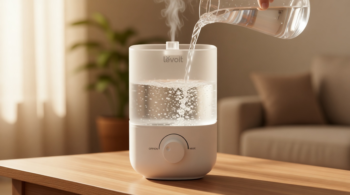 LEVOIT Top Fill Humidifiers for Bedroom, 2.5L Tank for Large Room, Easy to Fill & Clean, 28dB Quiet Cool Mist Air Humidifier for Home Baby Nursery & Plants, Auto-shut off for Safety, 25H