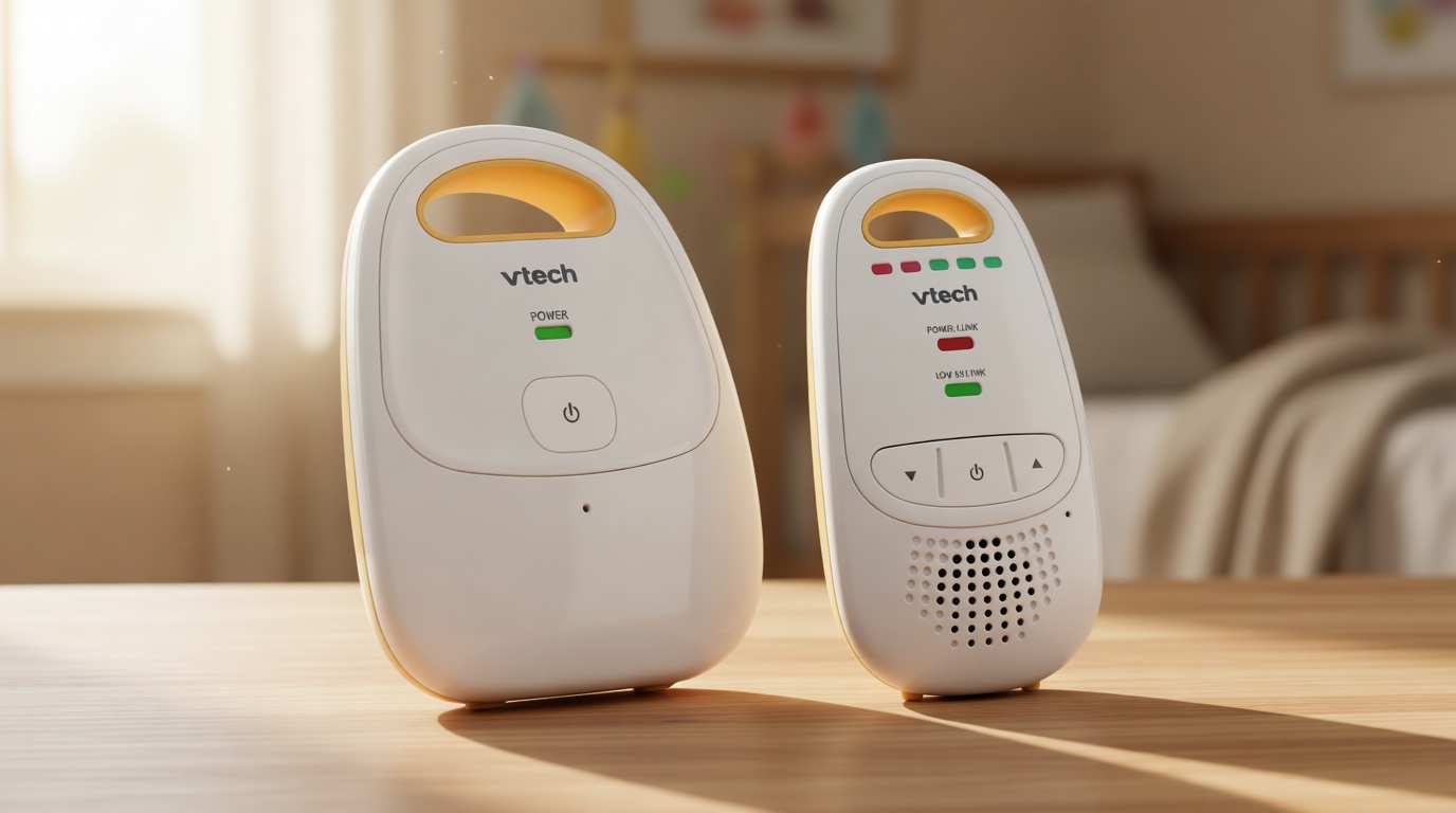 VTech Upgraded Audio Baby Monitor with Rechargeable Battery, Long Range, and Crystal-Clear Sound