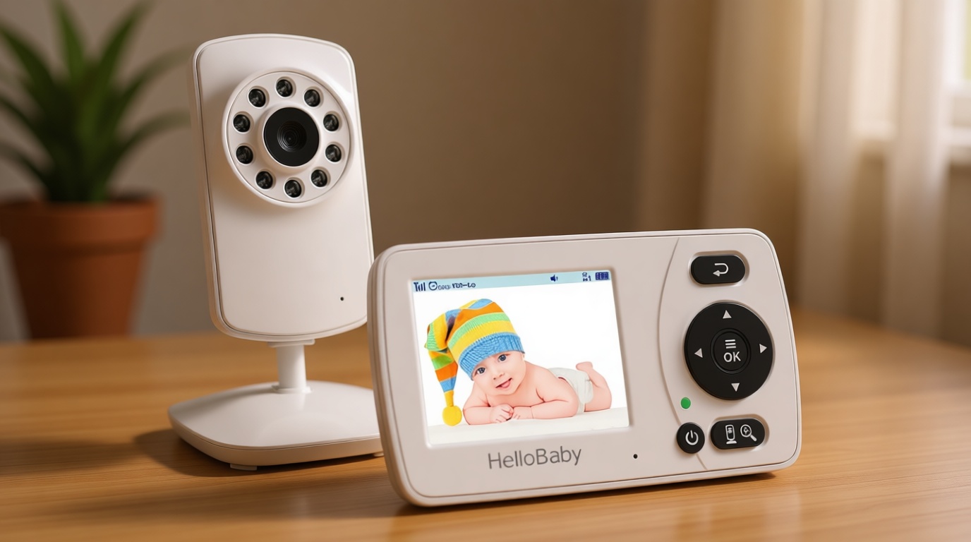 HelloBaby HB30 Video Baby Monitor with Digital Camera and Audio, No WiFi No App Safety Baby Monitor, 8 Languages, Auto Night Vision, 1000ft Transmission Range, 2.4 inch Portable Screen