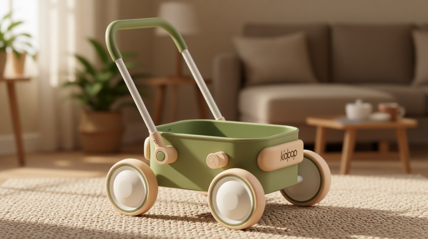 PULA Baby Push Walker with Wheels Toddler Wagon for First Learner Baby Toys 6-12 Months, 1 Year Old Birthday Gifts, Indoors and Outdoors (Green)