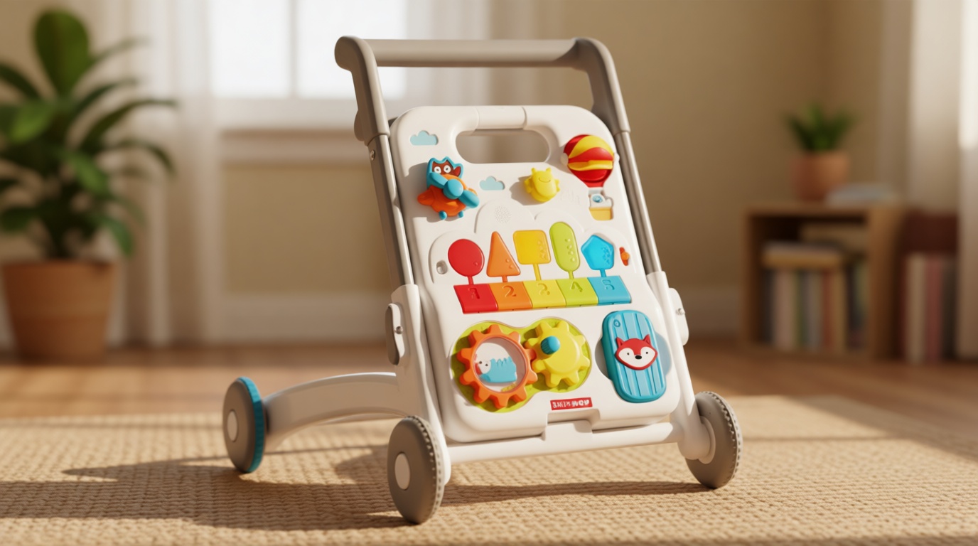 Skip Hop Baby Walker 4-in-1 Sit to Stand Convertible Light Up Walker with 40+ Activities Explore & More Age 6m+