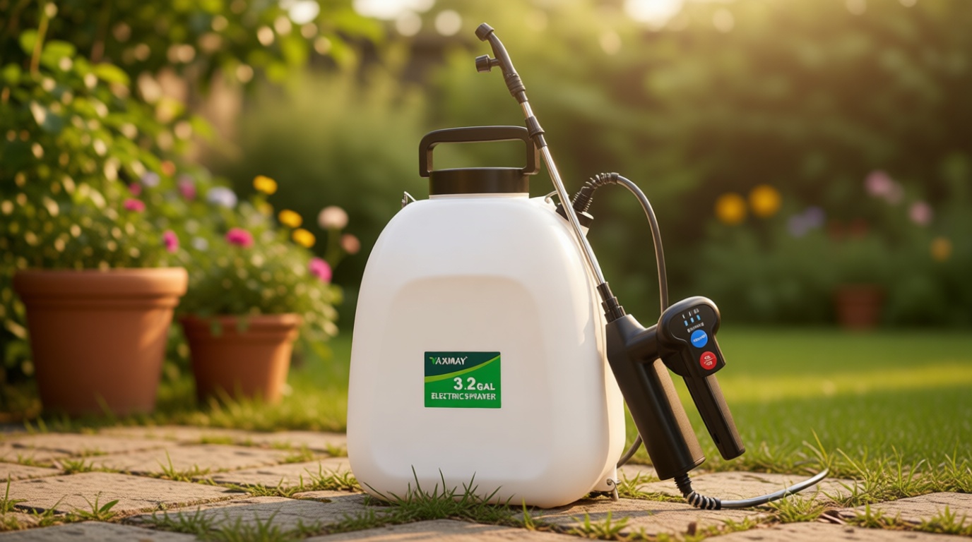 VAXMAY Battery Powered Sprayer 3.2 Gallon, Backpack Sprayer with 3 Adjustable Forces, Battery Indicator, 5 Mist Nozzles, 41" Retractable Wand, USB Rechargeable Garden Sprayer for Weed Lawn Yard