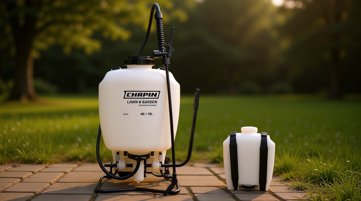Chapin 60114 Backpack Sprayer, 4‑Gallon Pump Sprayer, Translucent Poly Tank, 3‑Stage Filtration, Adjustable Poly Cone Nozzle & 20" Wand for Lawn & Garden Weed, Pest & Fertilizer Applications