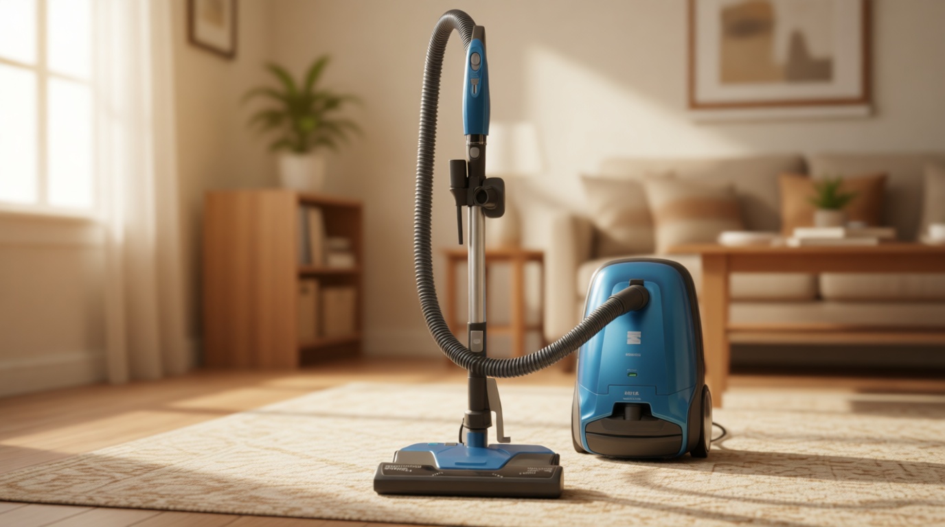 Kenmore BC3005 Pet Friendly Lightweight Bagged Canister Vacuum Cleaner with Extended Telescoping Wand, HEPA, 2 Motors, Retractable Cord, and 4 Cleaning Tools, Blue