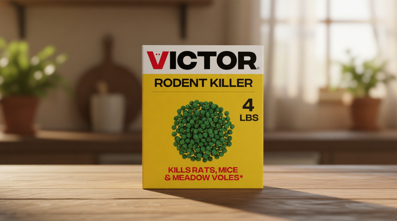 Victor Rat Poisoning for Inside & Outdoor Use - Kills Rats, Mice, Meadow Voles, Mouse Poisoning for Indoor & Outside Areas, Ready-to-Use, Yellow, M925, 4 lbs