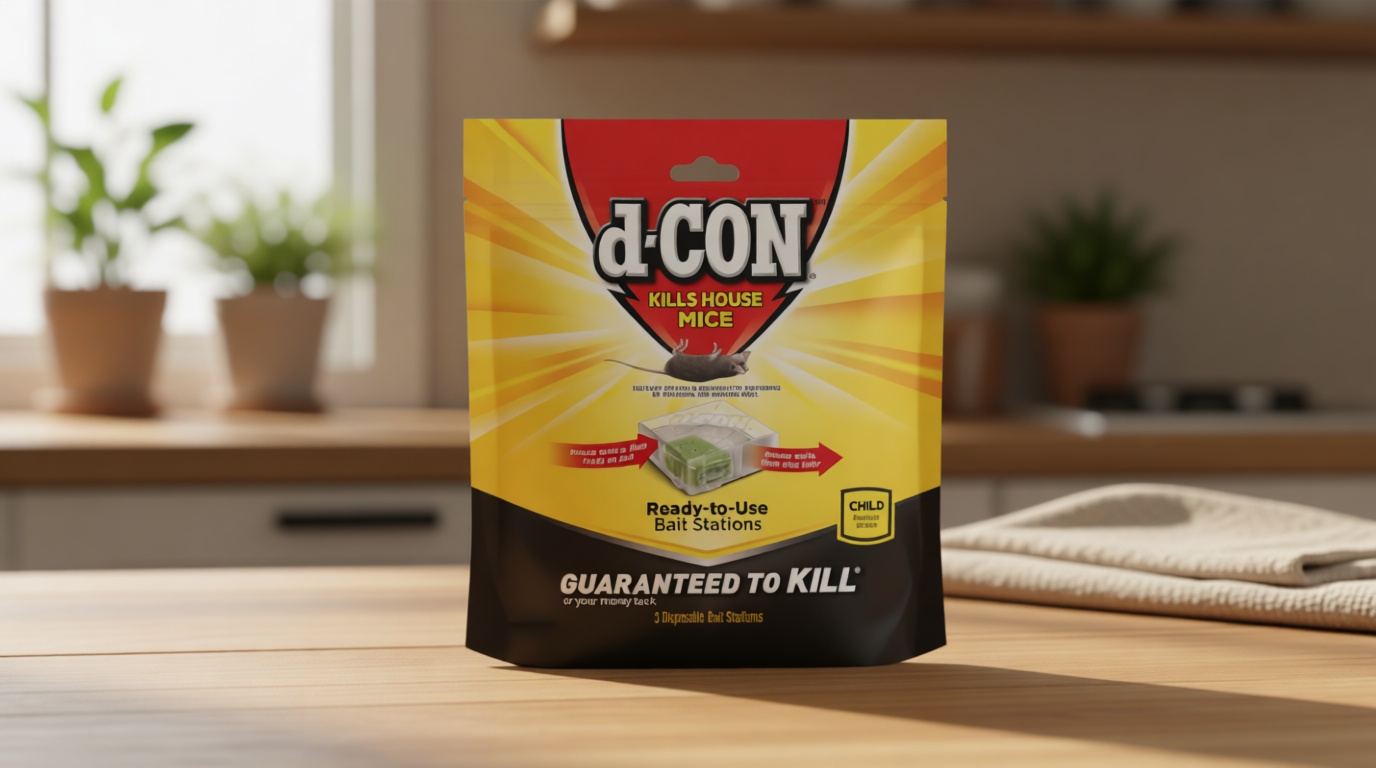 d-Con Disposable Corner Fit Mouse Bait Station, 0.5 Oz (Pack of 3)