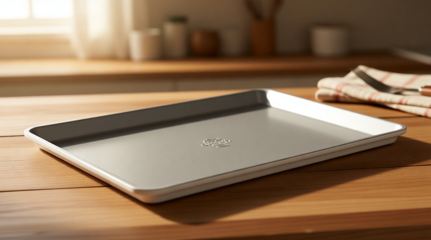 Sur La Table Kitchen Essentials Bake Sale Large 18 X 13 Inch PFA Free Ceramic Nonstick Cookie/Baking Sheet - Linen White