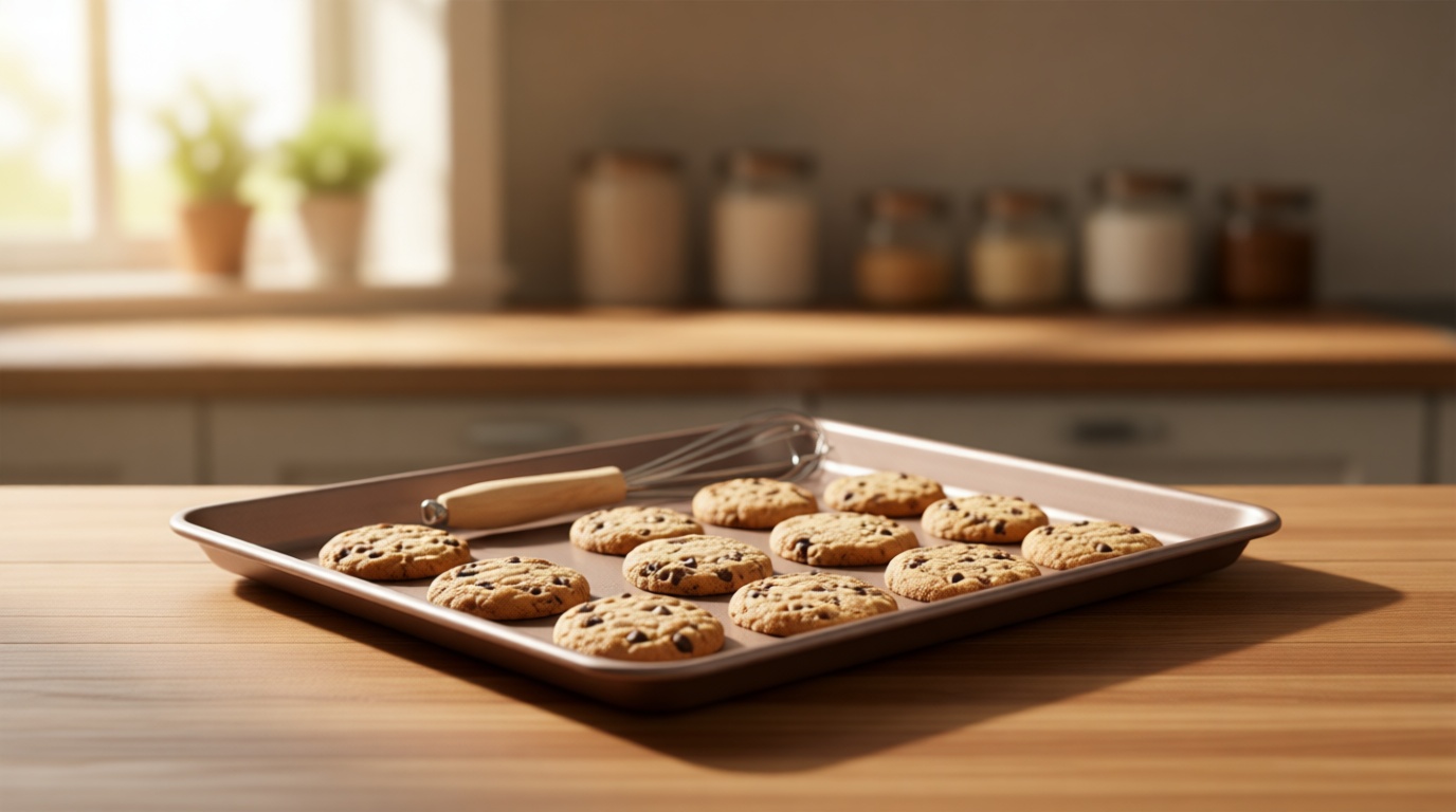 HAPPIELS Nonstick Baking Sheet Set of 2 | PFOA & BPA Free Non Toxic Carbon Steel Cookie Sheets | Best Non Stick Oven Cooking Pans & Jelly Roll Pan | Best Nontoxic Baking Trays 15x10 Inch