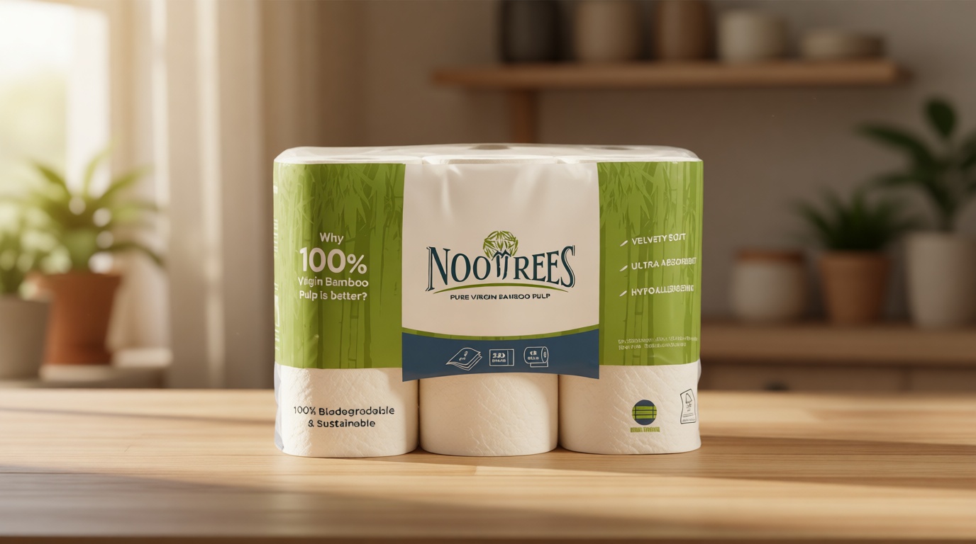 NooTrees Toilet Tissue, Tree Free, Biodegradable, Sustainable, Renewable and FSC Certified 3-ply Toilet Paper, 220 Sheets, 12 Rolls, Pack of 1 | Septic Safe, Tree Free, 100% Biodegradable, Eco Friendly, 3-Ply, FSC Certified