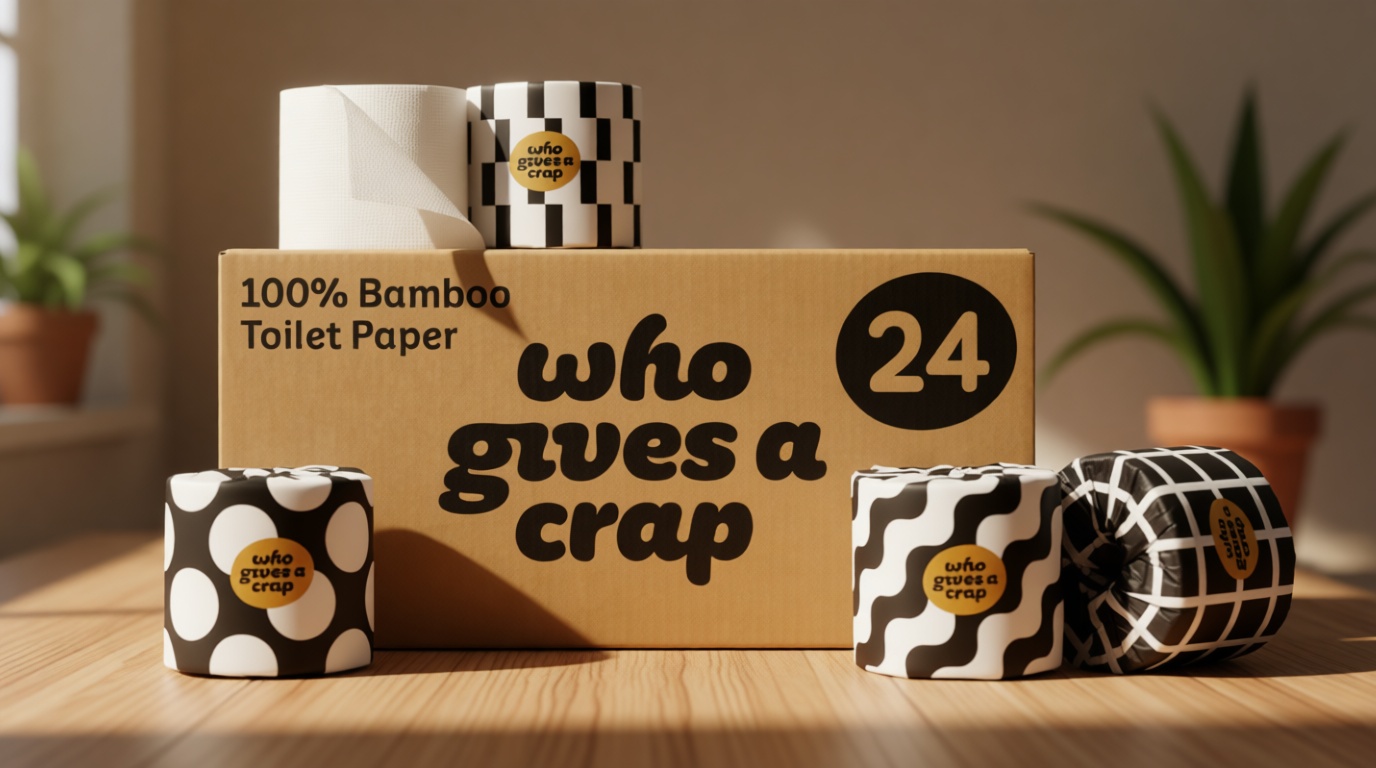 Who Gives A Crap 100% Bamboo Toilet Paper, 24 Rolls, 3 Ply, 330 Sheets, Long, Strong & Soft Toilet Tissue, Renewable, Tree Free Bathroom Tissue Made with Bamboo Fibers The Forest Stewardship Council