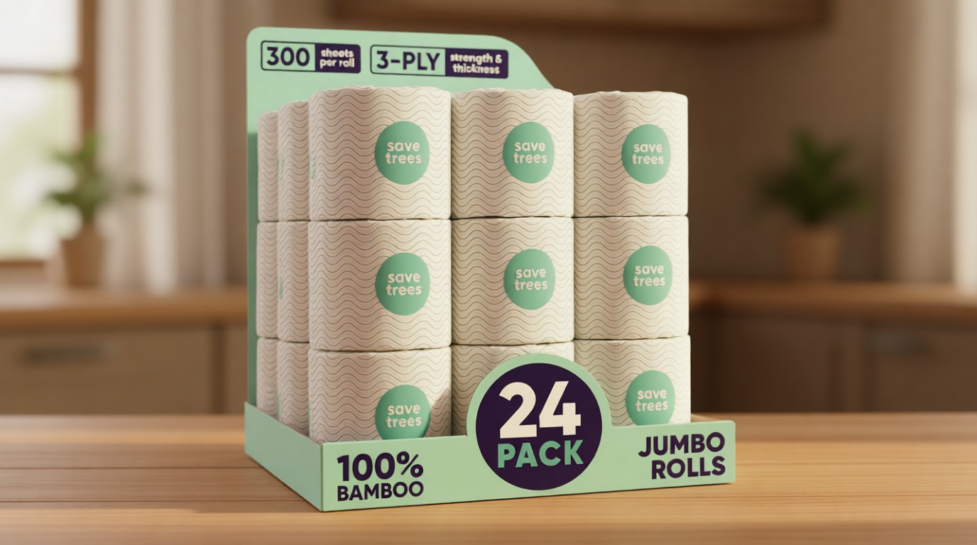 Save Trees Bamboo Toilet Paper -24 Rolls Of Septic Safe Organic Toilet Paper 3-ply, 300 Sheets Per Roll - PFAs Free, FSC Certified, Plastic & Chemical Free - For Home, Boat & RV Use The Forest Stewardship Council