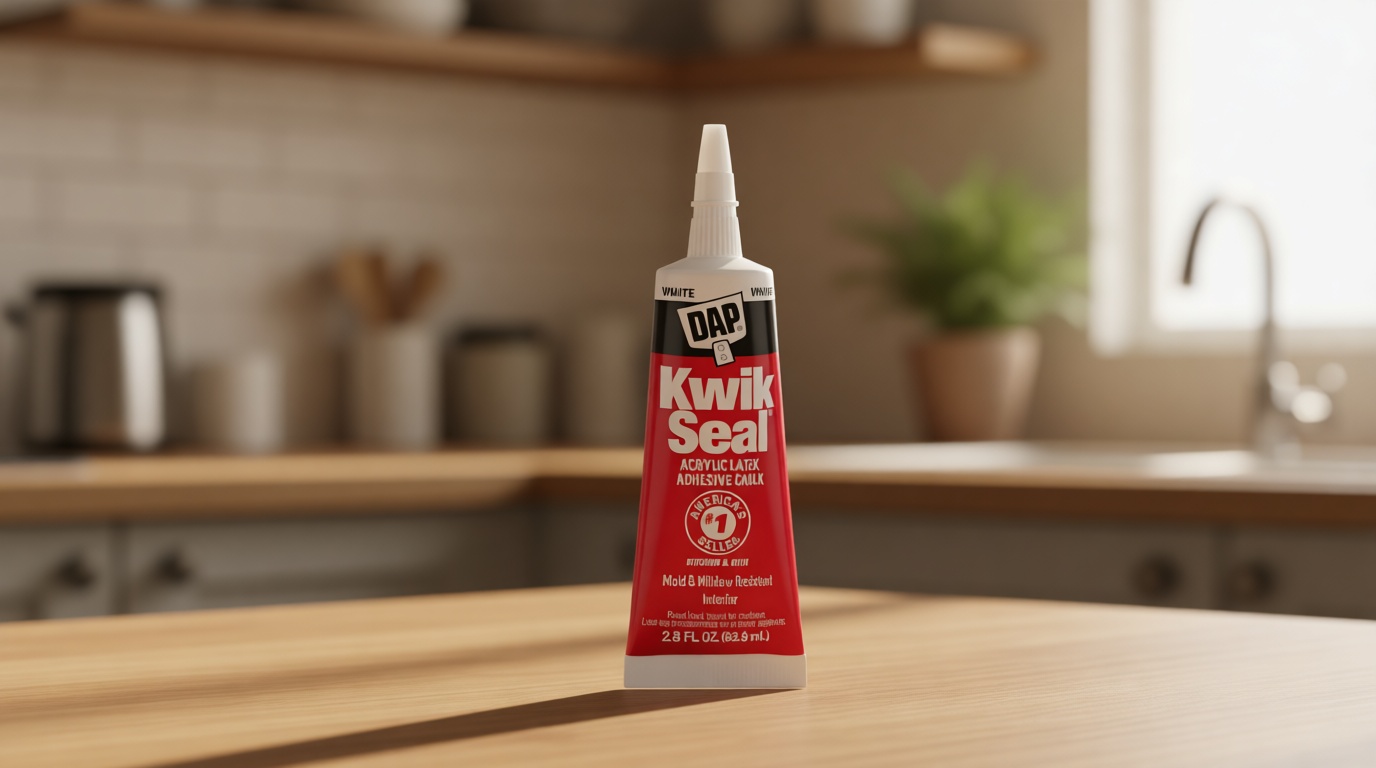 DAP Kwik Seal Kitchen & Bath Adhesive Caulk, White, 2.8 oz (7079800954)