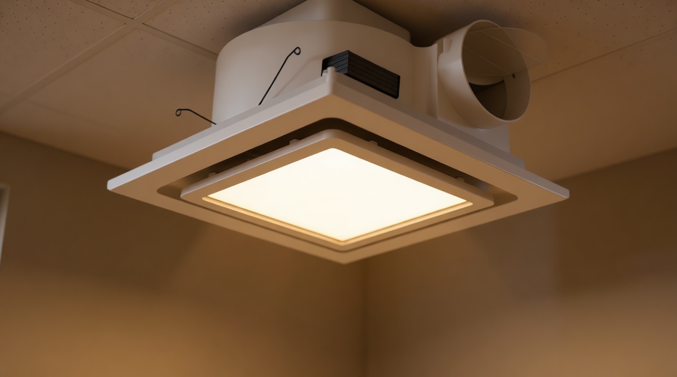 12" Ultra Quiet Bathroom Exhaust Fan with 6500K LED Light, 1.0 Sone 120 CFM, 10x10 Mount, 1500 LM Ceiling Ventilation Fan, Energy Efficient (6500K LED-W)