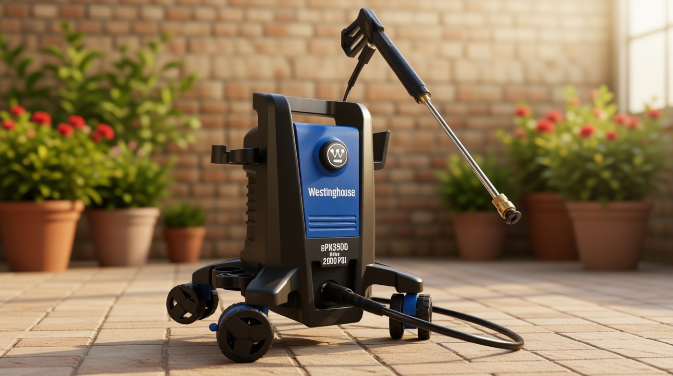 Westinghouse ePX3500 Electric Pressure Washer, 2500 Max PSI 1.76 Max GPM with Anti-Tipping Technology, Onboard Soap Tank, Pro-Style Steel Wand, 5-Nozzle Set, for Cars/Fences/Driveways/Home/Patios