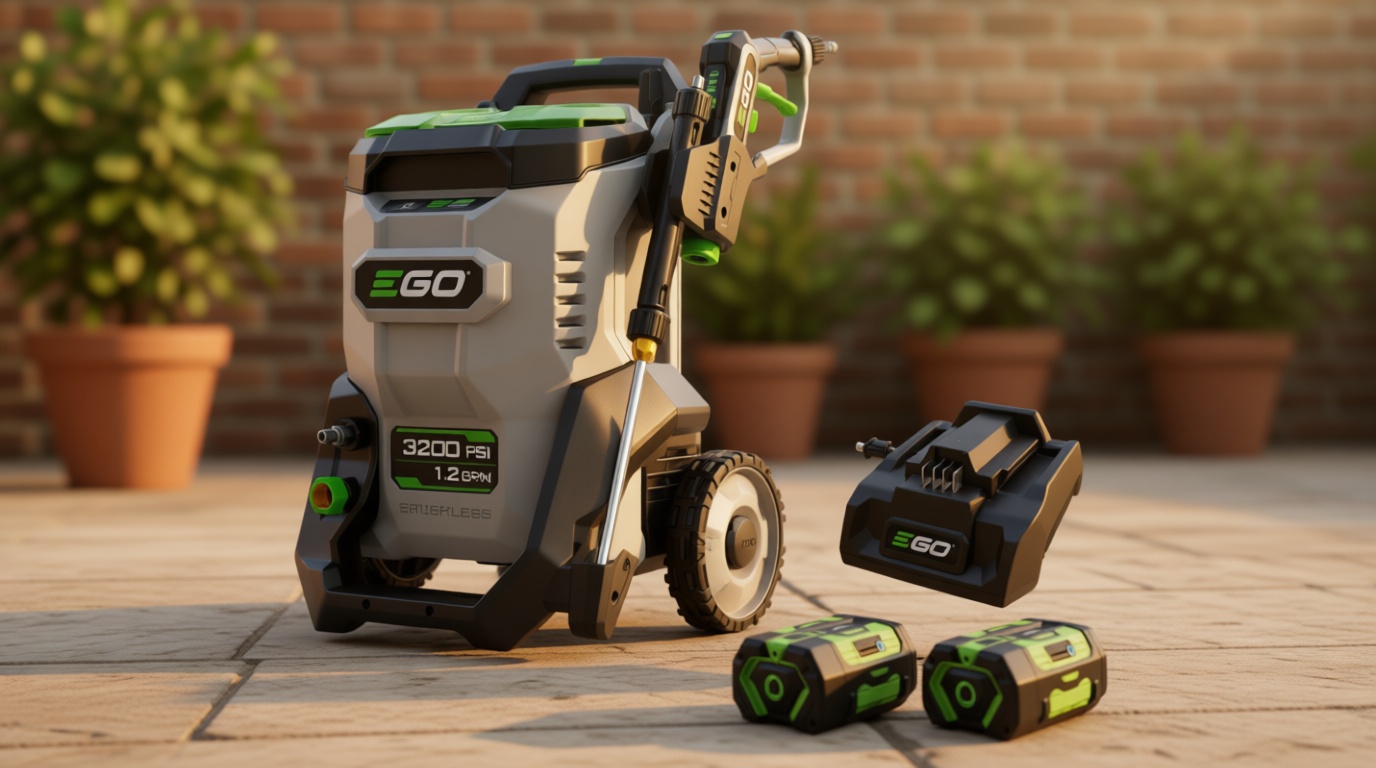 EGO Power+ Electric Pressure Washer, 3200 PSI Power Washer, Includes (2) 56V 6.0Ah Batteries and Charger - HPW3204-2