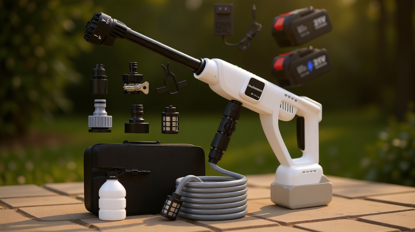 Cordless Pressure Washer Battery Powered - 1500PSI 2.6GPM Portable Power Washer with 400W Brushless Motor, Dual 4.0Ah Batteries & 6-in-1 Nozzle for Home Outdoor Cleaning