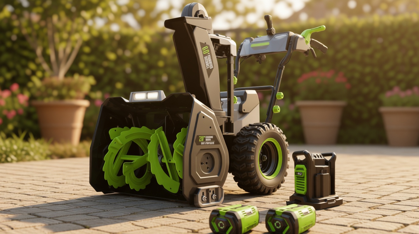 EGO Power+ 28" Electric Snow Blower, Cordless Self-Propelled 2-Stage, Includes (2) 56 V 12.0Ah Batteries and Dual Port Charger - SNT2807