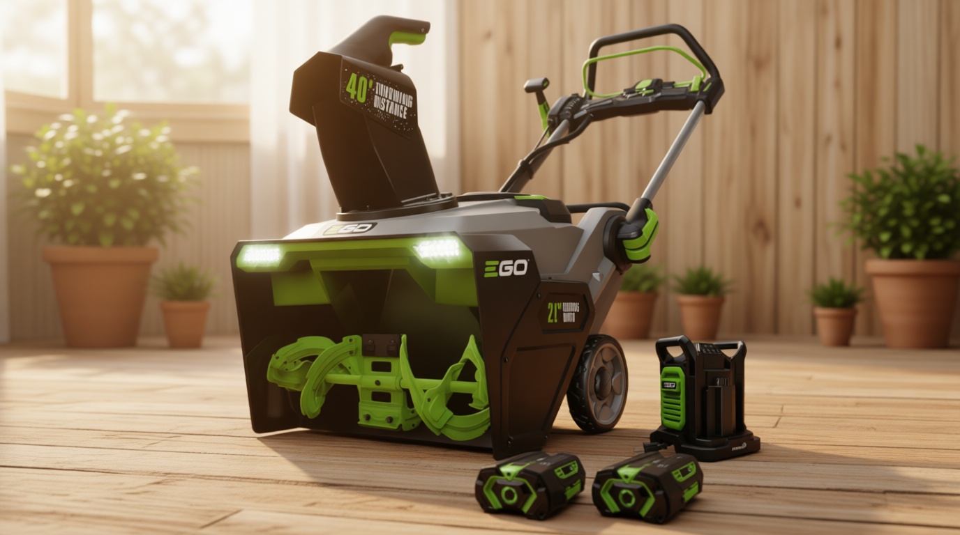 EGO POWER+ 21" Electric Snow Blower, Cordless Steel Auger, Includes (2) 56V 5.0Ah Batteries and Dual Port Charger - SNT2112