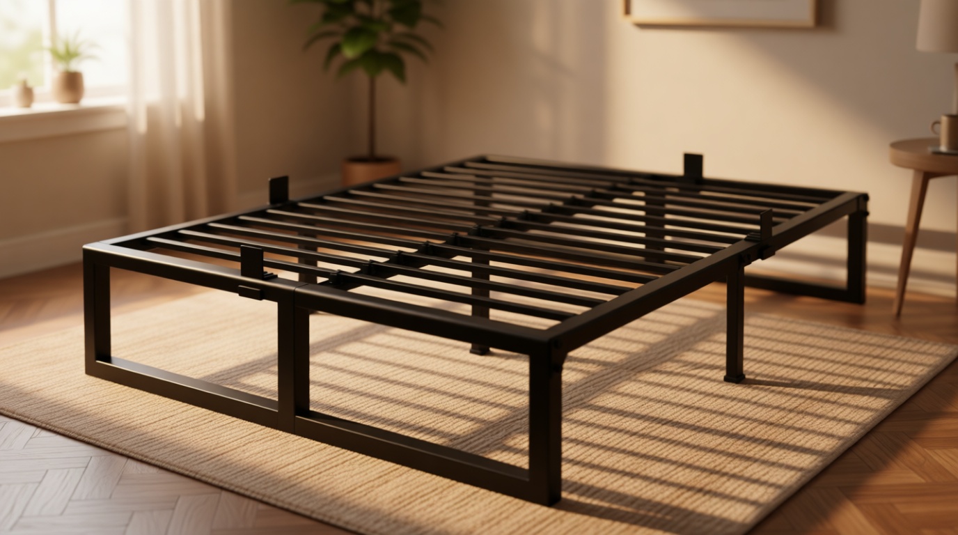 Yitong Angel 14 Inch Queen Bed Frame,3500 lbs Heavy Duty Metal Platform, Steel Slats Support/No Box Spring Needed/Noise Free/Non-Slip/Easy Assembly