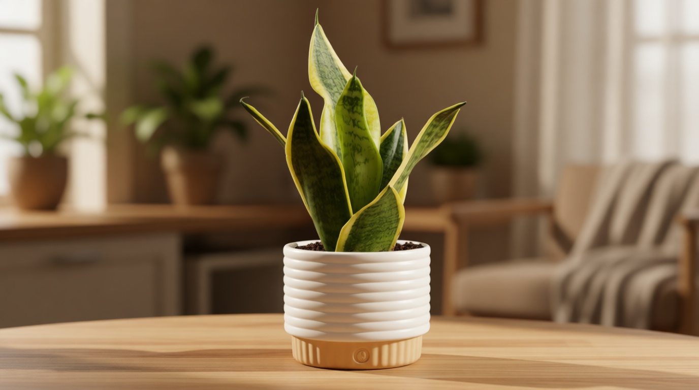 Costa Farms Snake Plant, Sansevieria Live Plant in Decorative Pot, Easy to Maintain, Air Purifying Succulent Indoor Houseplant, Assorted Variety, Home, Room, or Office Décor, 8-12 Inches Tall